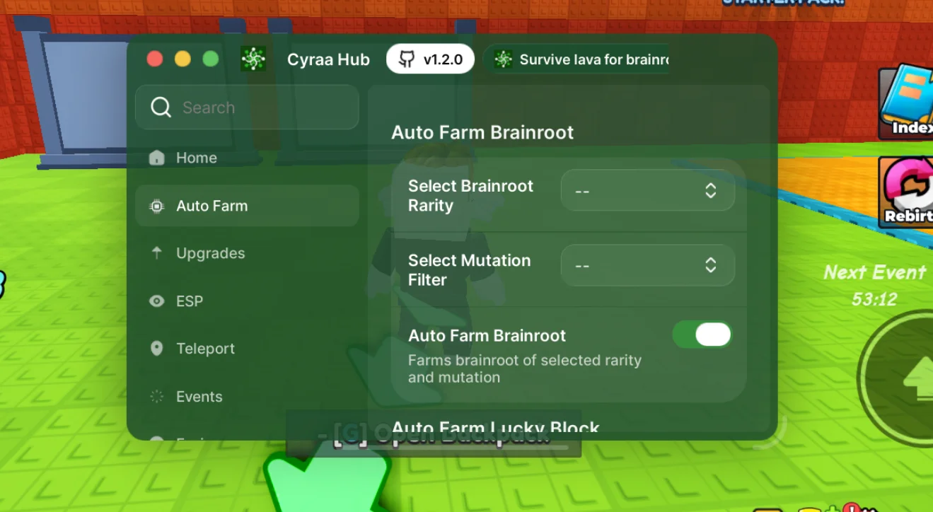 Cyraa Hub – Be a Lucky Block Script [NO-KEY, Auto Farm]