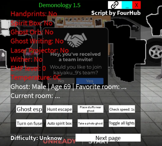 🕯️ Demonology Script [No Key] – ESP, Teleport, Ghost Stats