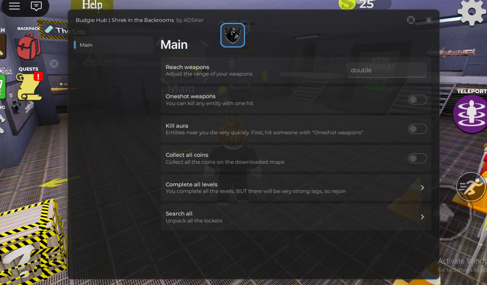 Shrek in The Backrooms Script Budgie Hub [No Key] – Oneshot Weapons
