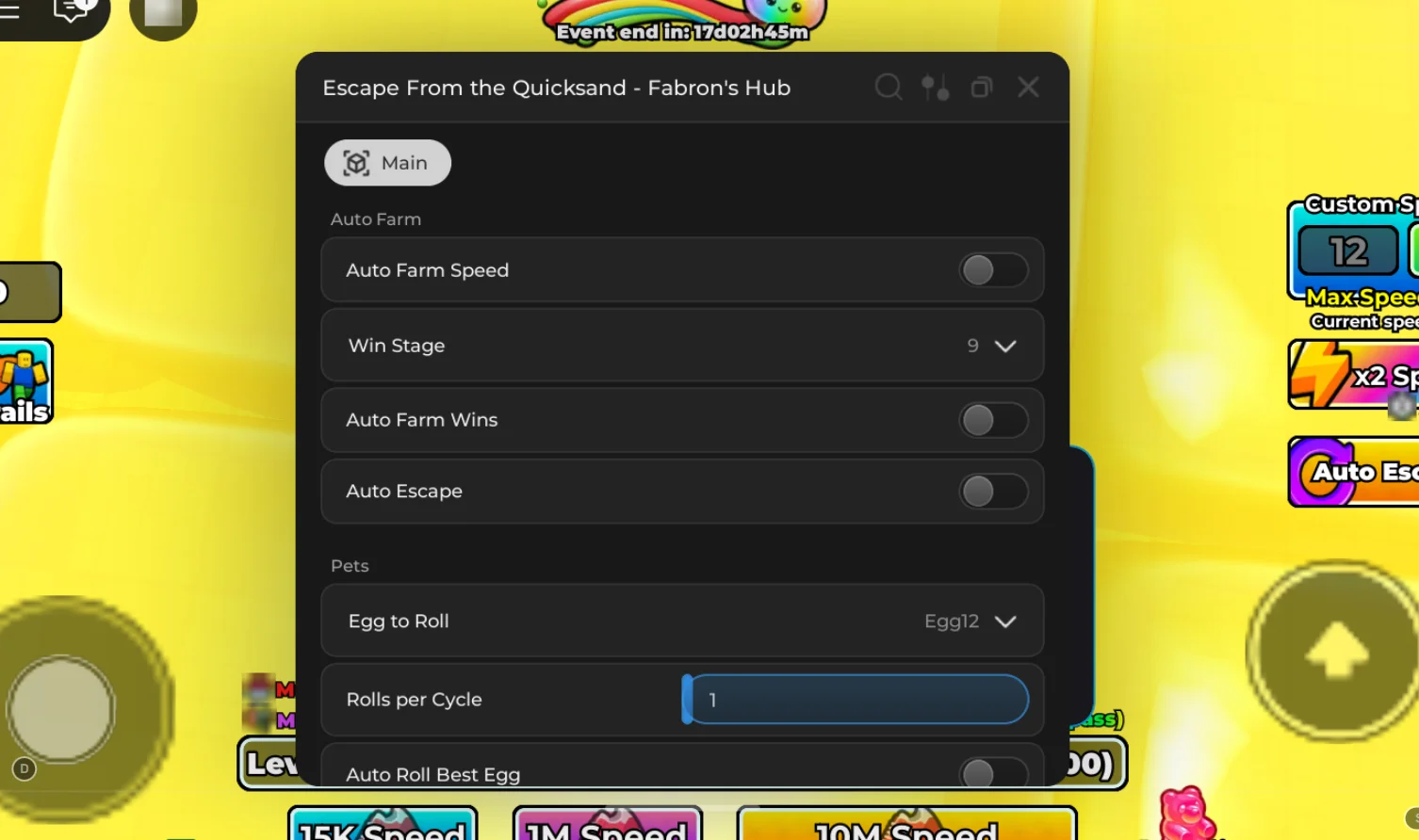 +1 Speed Quicksand Escape Script Fabron’s Hub – Auto Escape