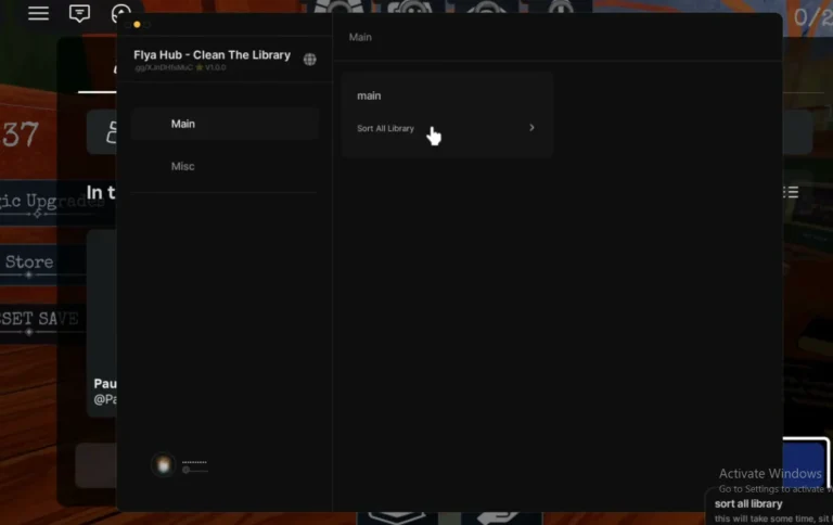Clean The Library Script Flya Hub – Sort All Library