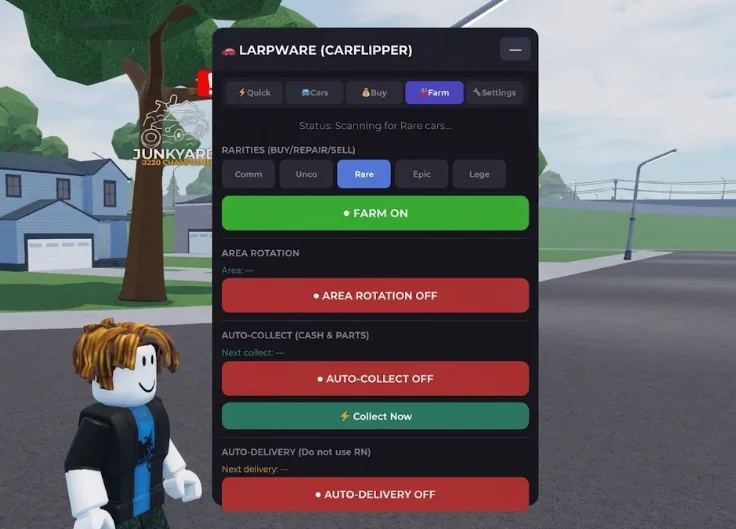 Car Flipper Script Larpware [No Key] – Auto Delivery, Auto Collect