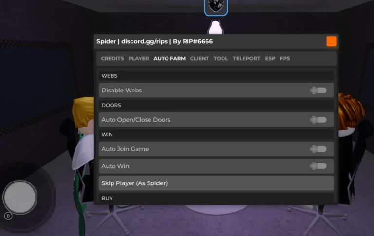 RIP Hub Spider Script | No Key, Disable Webs, Auto Win