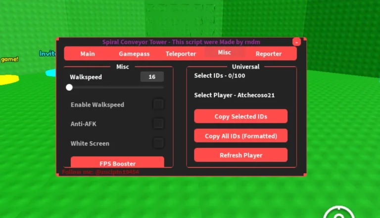 Spiral Conveyor Tower Script RNDM Hub [No Key] – Fly, ESP