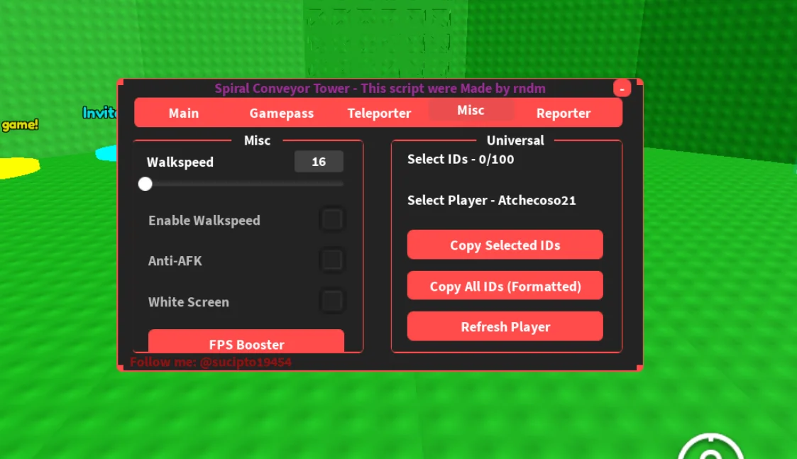 Spiral Conveyor Tower Script RNDM Hub [No Key] – Fly, ESP
