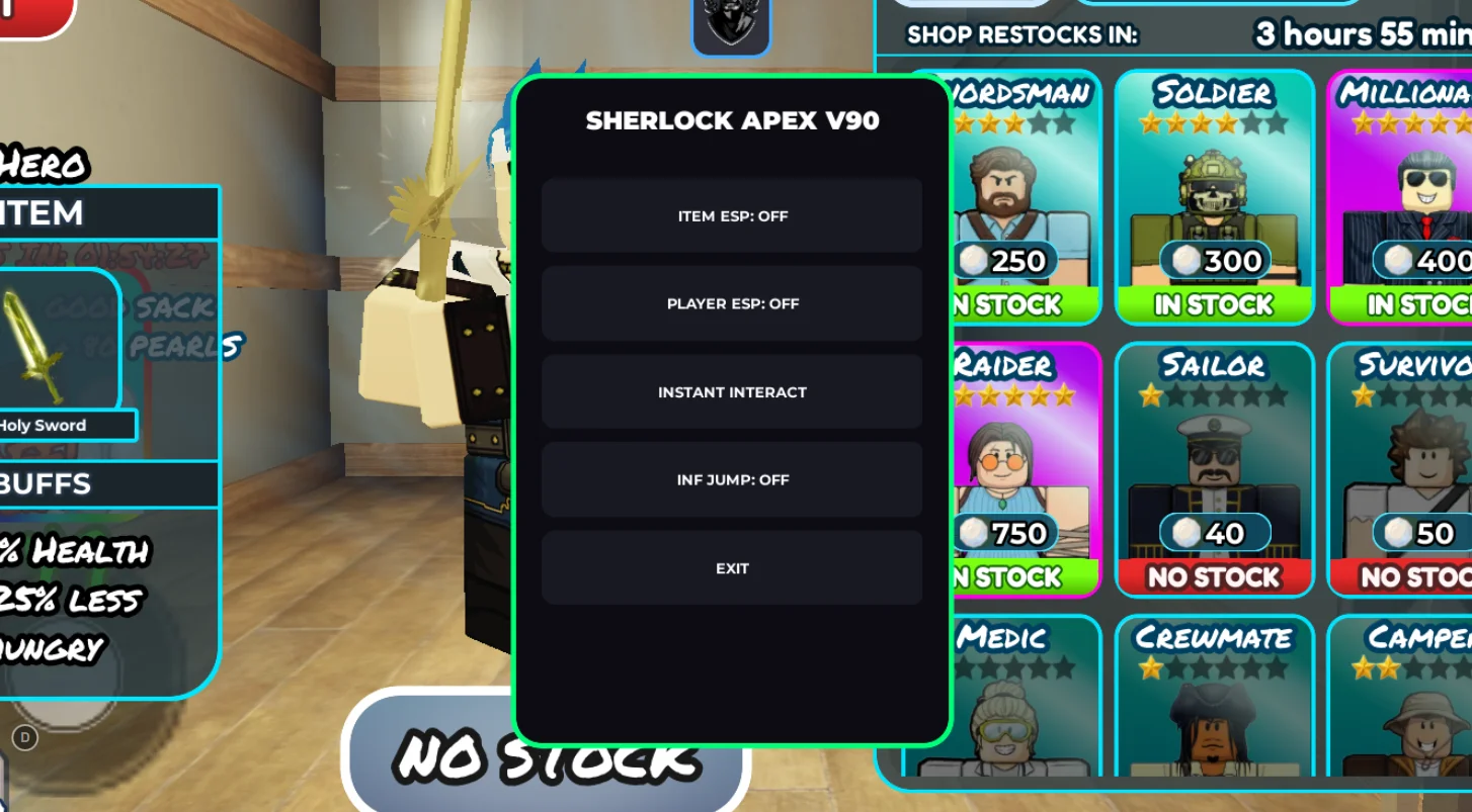 100 Days At Sea Script Sherlock Apex V90 [No Key] – ESP