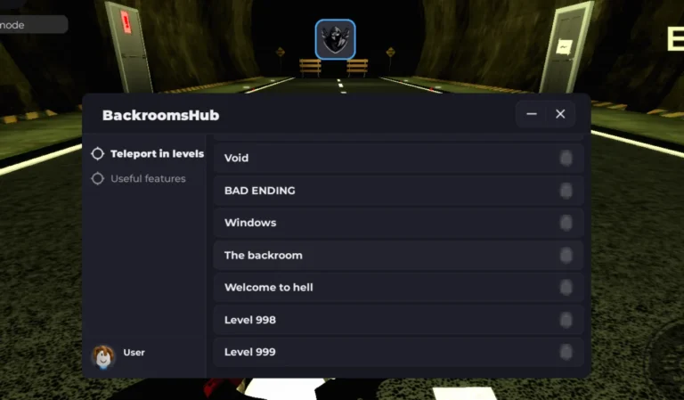 The Backrooms Hub Script [No Key] – Teleport in Levels, Godmode