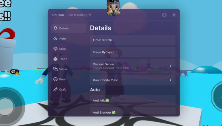 Pop It Trading Script Uni Hub [No Key] – Auto Grab, Auto Drop