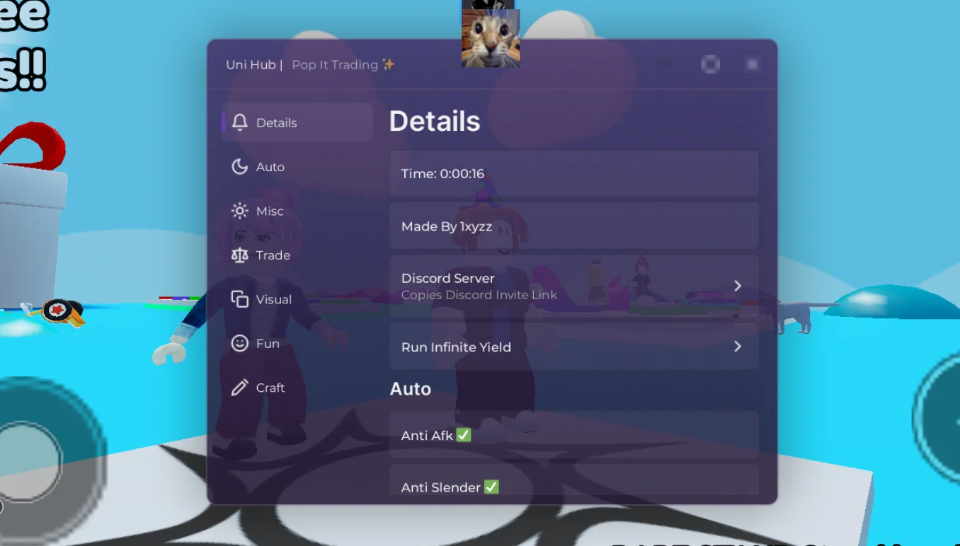 Pop It Trading Script Uni Hub [No Key] – Auto Grab, Auto Drop