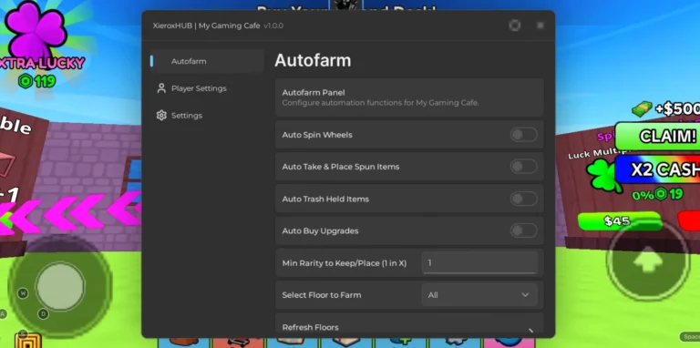 My Gaming Cafe Script Xierox Hub [NO Key] – Auto Farm, Auto Trash