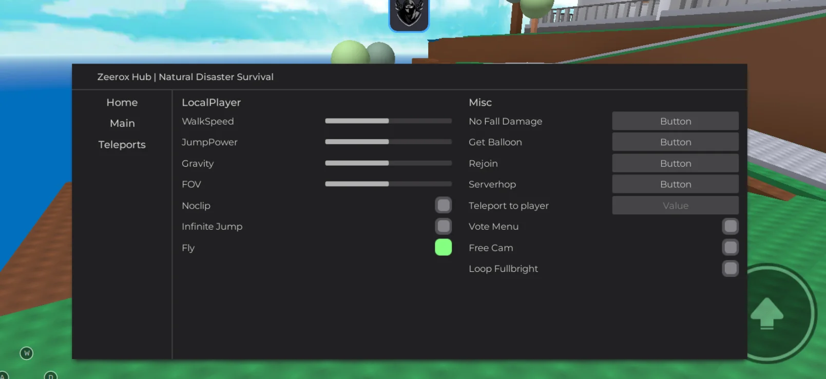 Zeerox Hub | Natural Disaster Survival Script | No Key, No Fall Damage