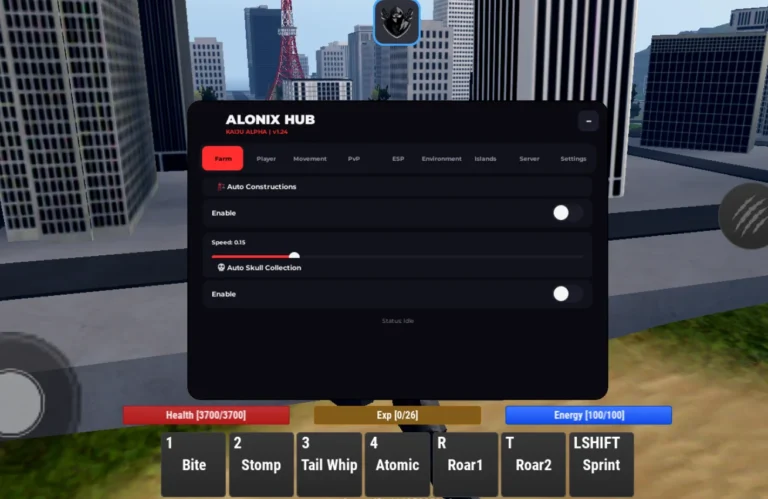 Kaiju Alpha Script | Alonix Hub | No Key, Auto Construction
