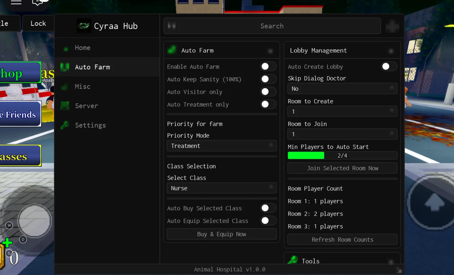 Cyra Hub | Animal Hospital Script | No Key, Auto Sanity