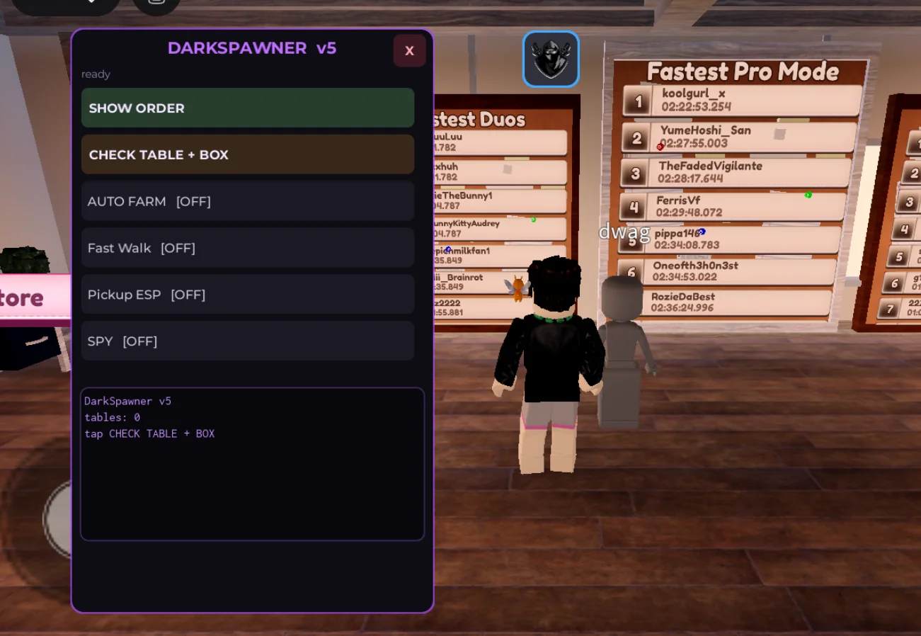 DarkSpawner Hub | Pack an Order Script | No Key, Show Order
