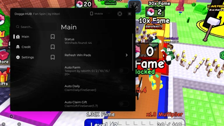Dogge Hub | +1 Fan per Step Script | Auto Farm, Auto Win Pad