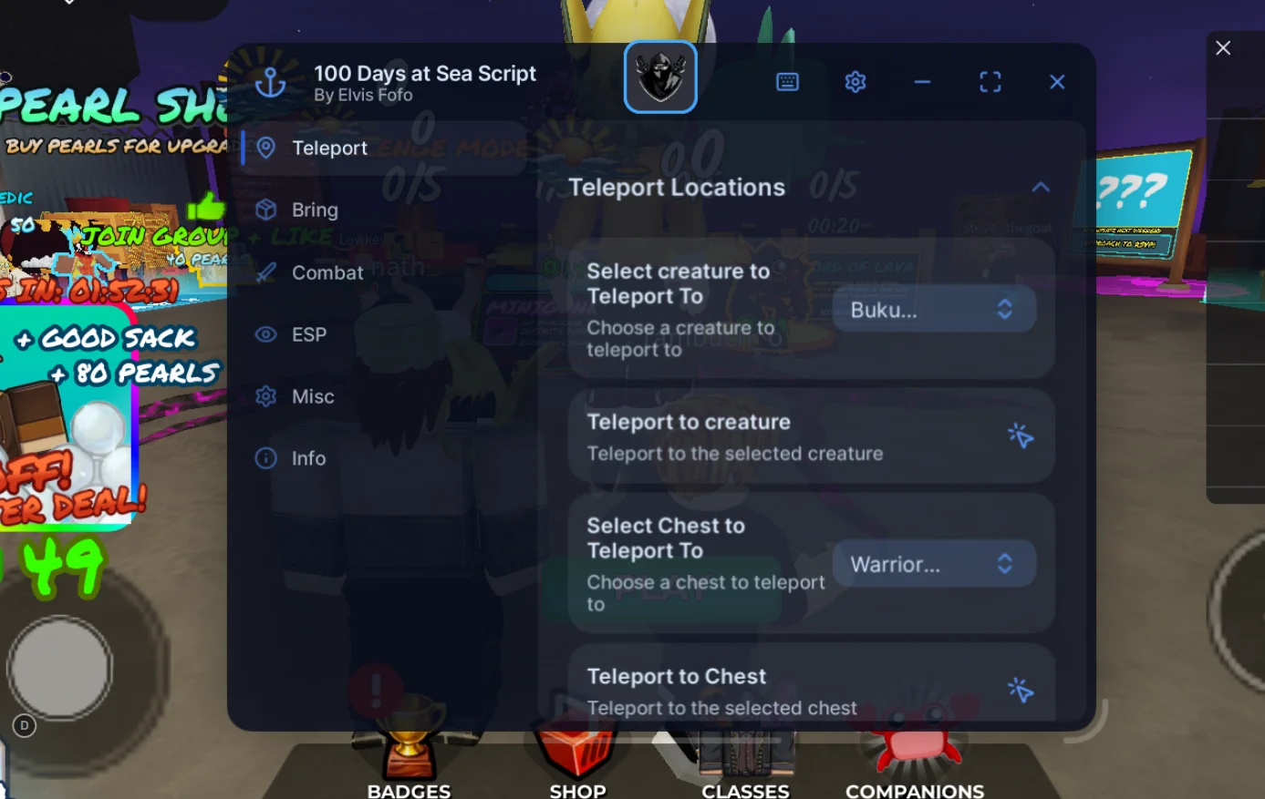 100 Days At Sea Script | Elvis Fofo Hub | No Key, Bring Items
