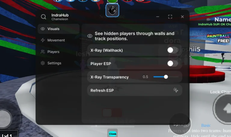 Indra Hub | Chameleon Script | Wall X-Ray, ESP