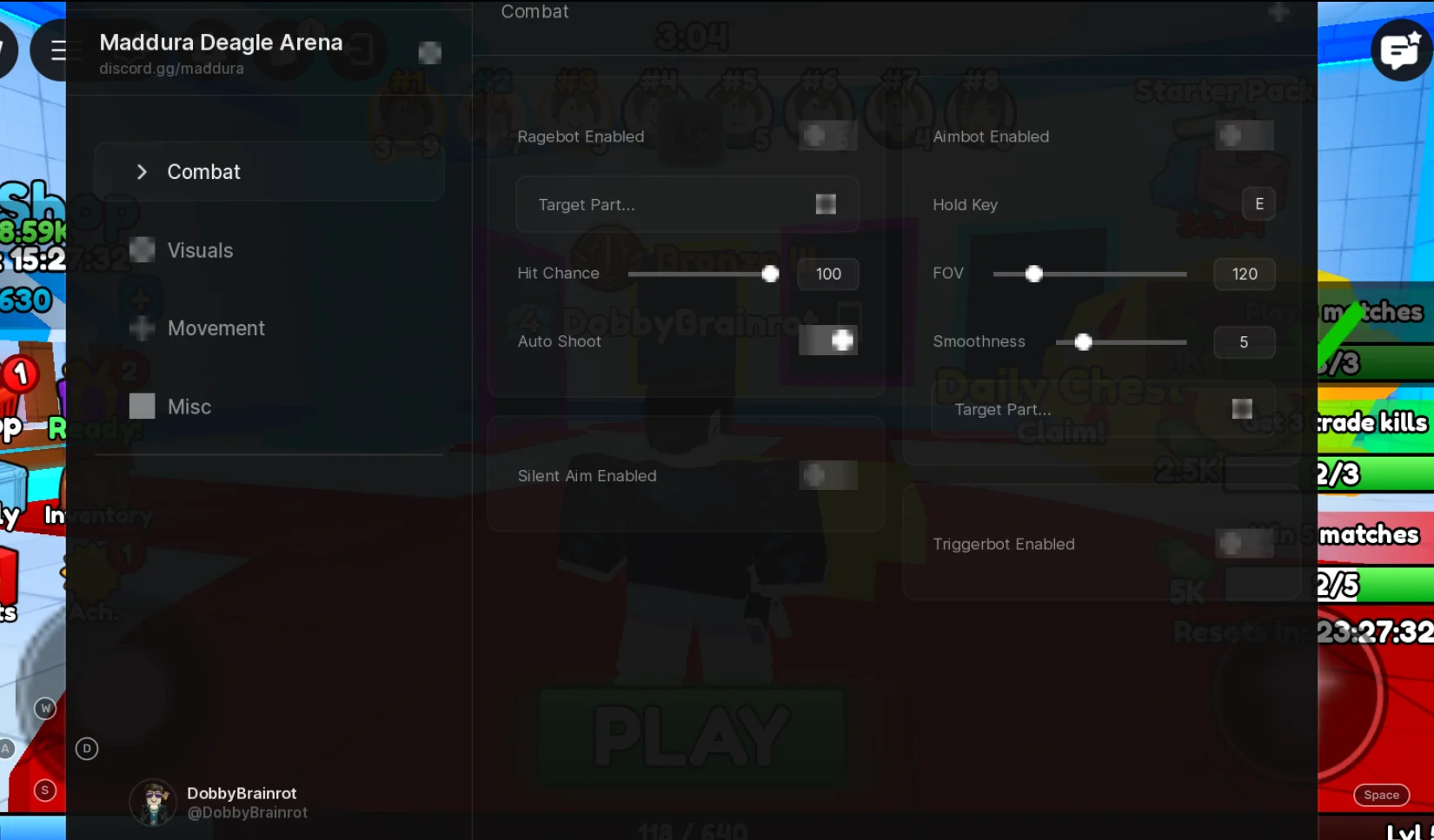 Deagle Arena Script | Maddura Hub | Silent Aim, Ragebot, Triggerbot