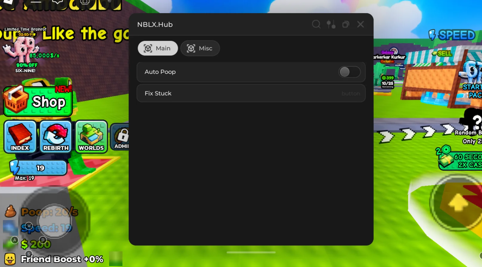 NBLX Hub | Poop For Brainrots Script | NO KEY, Auto Poop