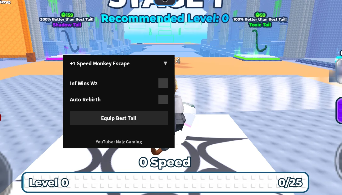 Najz Gaming | +1 Speed Monkey Escape Script | No Key – Infinite Wins