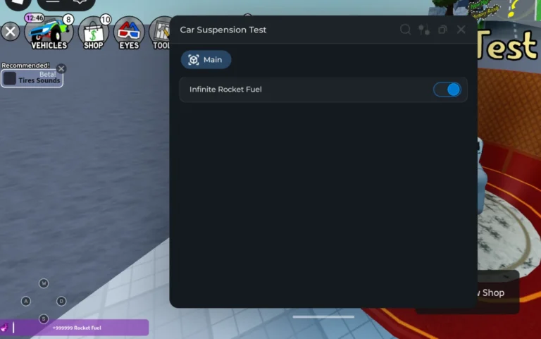 Car Suspension Test Script | OP Hub | No Key, Infinite Rocket Fuel