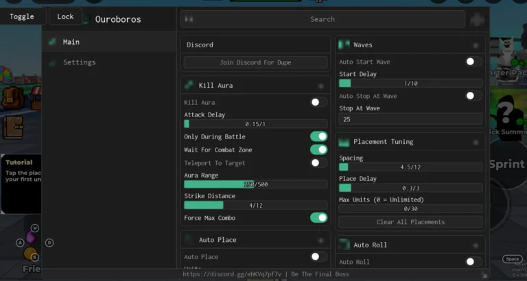 Ouroboros Hub | Be The Final Boss Script | No Key, Kill Aura