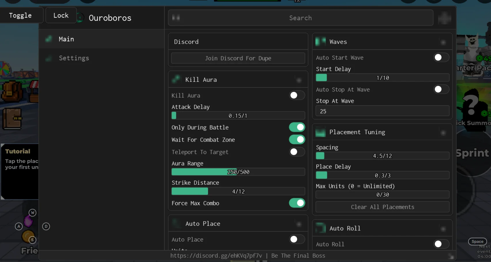 Ouroboros Hub | Be The Final Boss Script | No Key, Kill Aura