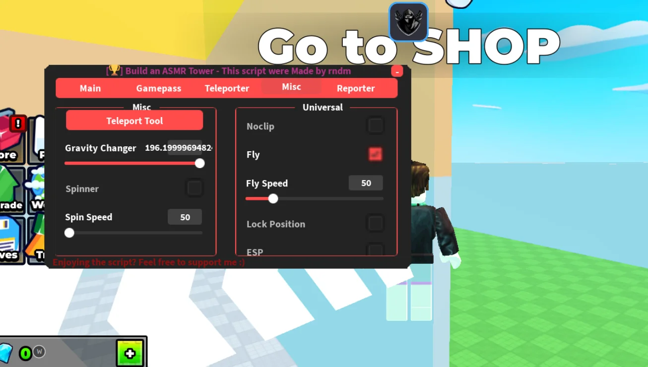 Build an ASMR Tower Script | RNDM Hub | No Key, God Mod, Fly
