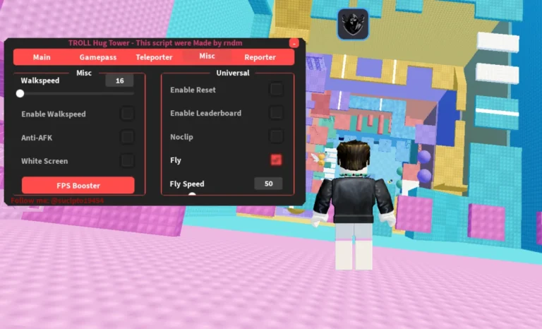 TROLL Hug Tower Script | RNDM Hub | No Key, Fly, Teleport