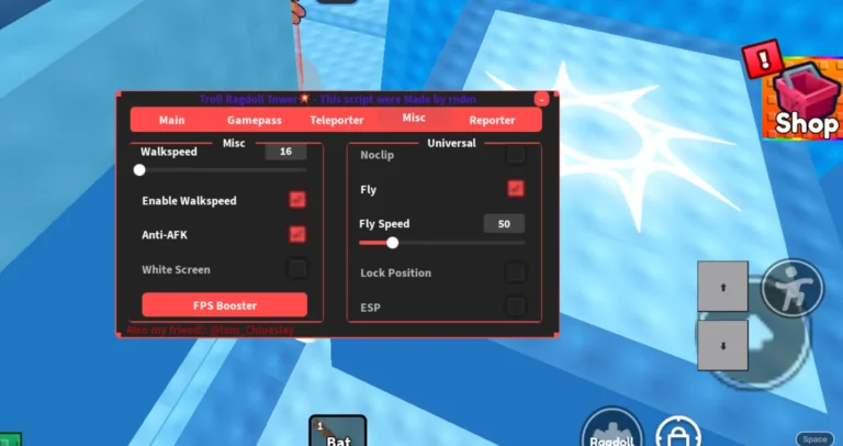 Troll Ragdoll Tower Script | RNDM Hub | No Key, Fly, God Mode, ESP