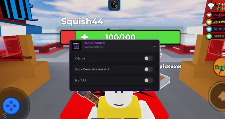 Block Wars Script | S0ftKillz | No Key, Kill Aura, Auto Hit, Scaffold