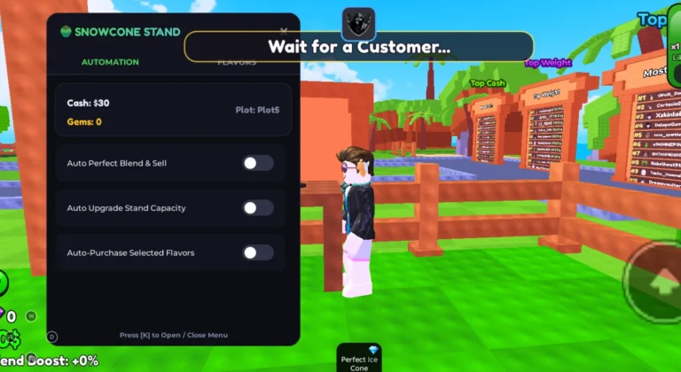 Snowcone Stand Script | NO KEY, Auto Perfect Blend and Sell