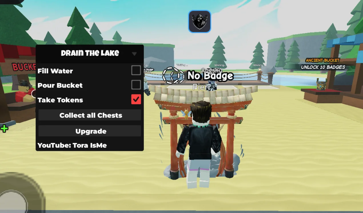 Tora IsMe | Drain the Lake Script | No Key, Pour Bucket, Fill Water