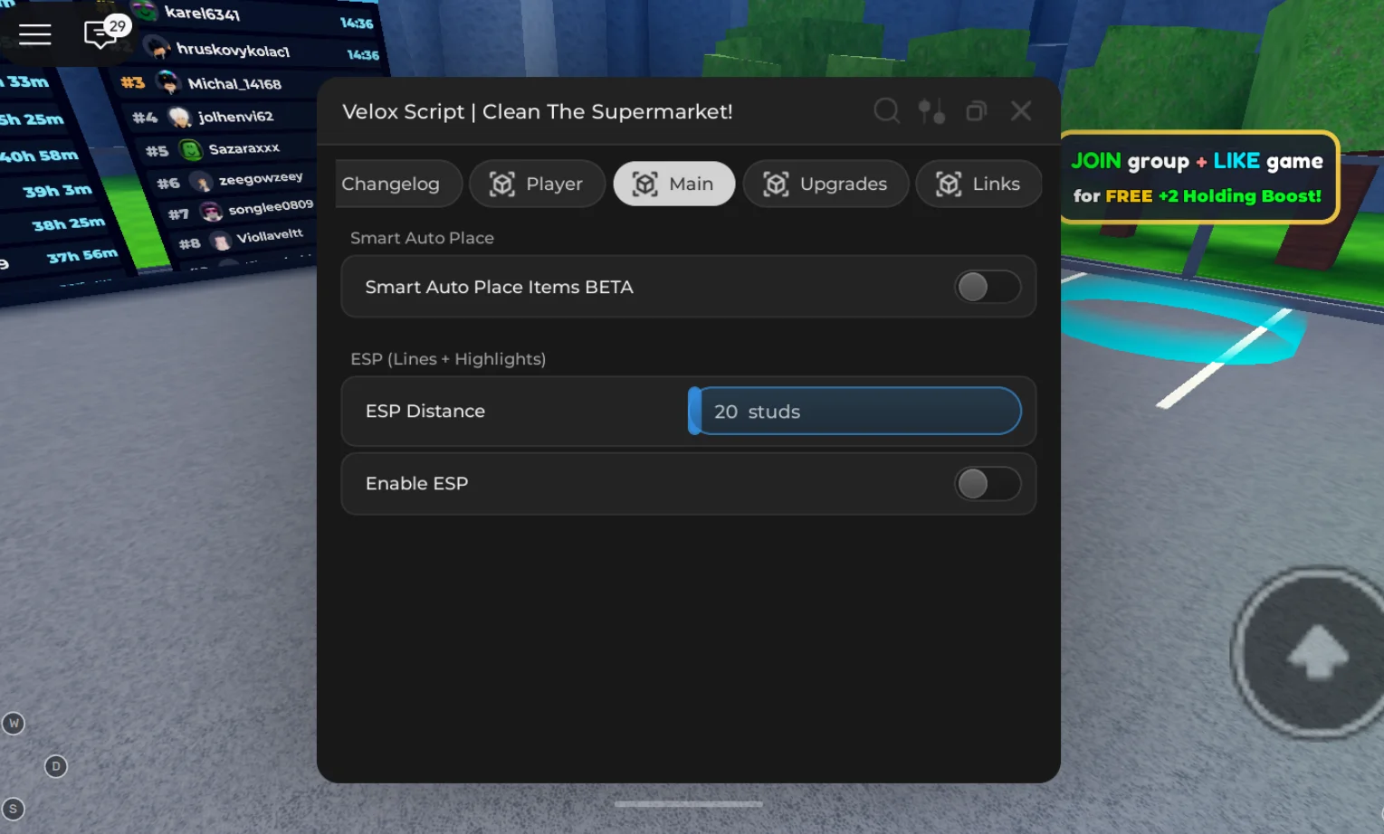 Velox Hub | Clean the Supermarket Script | Smart Auto Place