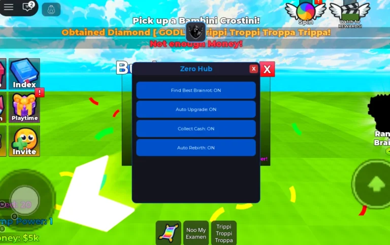 +1 Skate for Brainrots Script | Zero Hub | Find Best Brainrot