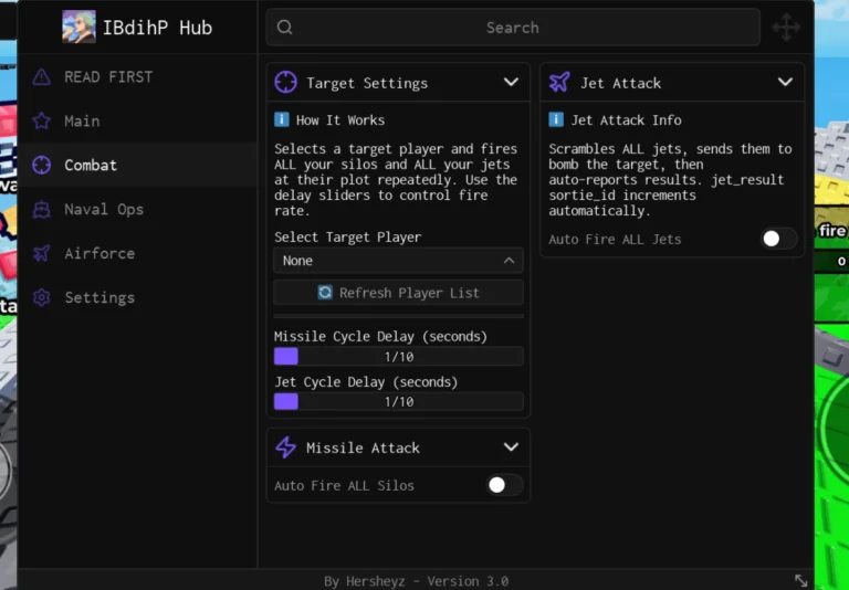 IBDHP Hub | Missiles vs Cities Script | No Key, Auto Missiles
