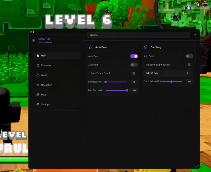 Zero Hub | Catch a Brainrot Script | Auto Catch, Auto Heal