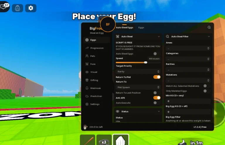 Steal An Egg Script | BF Hub | Auto Steal Eggs