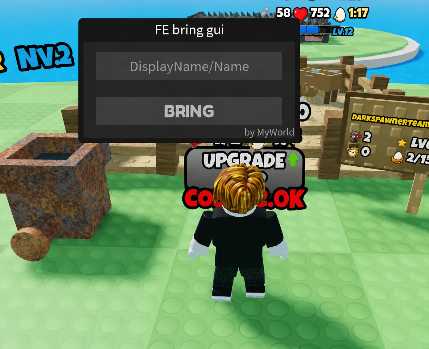 FE Bring Player Script Roblox Universal | MyWorld | No Key, FE Bring GUI