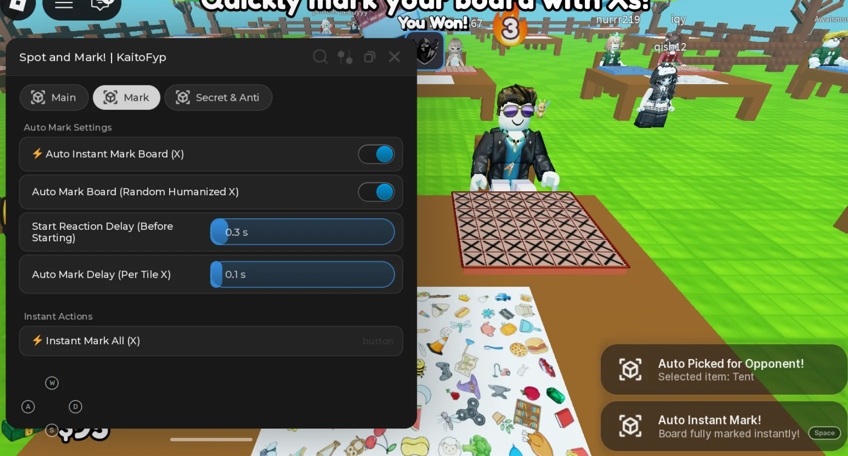 Spot and Mark Script | Kaito Hub | No Key, Auto Win, Anti-Blind