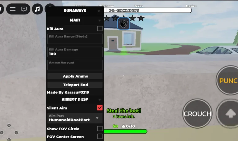 RUNAWAYS Script | Karasu Hub | No Key, Kill Aura, Silent Aim