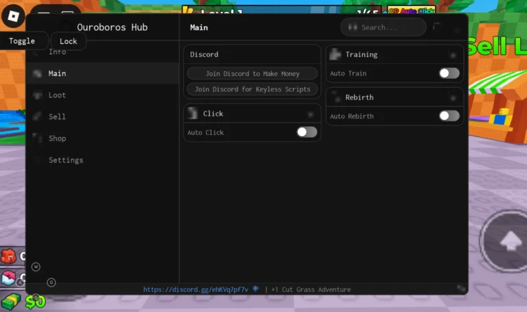 +1 Cut Grass Adventure Script | Ouroboros Hub | No Key, Auto Collect Loot