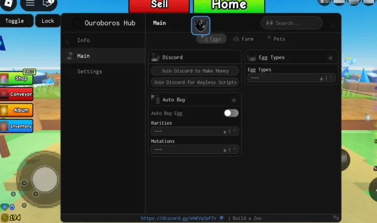 Build a Zoo Script | Ouroboros Hub | No Key, Auto Buy Eggs
