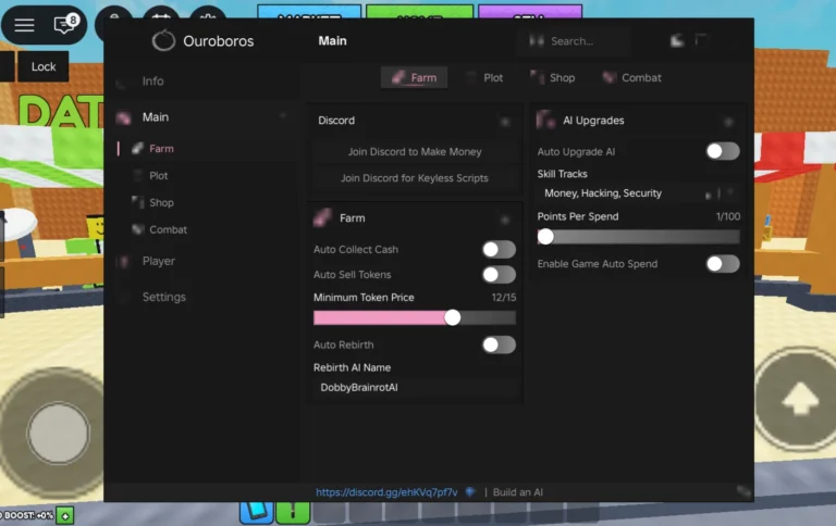 Build an AI Script | Ouroboros Hub | No Key, Auto Collect Cash