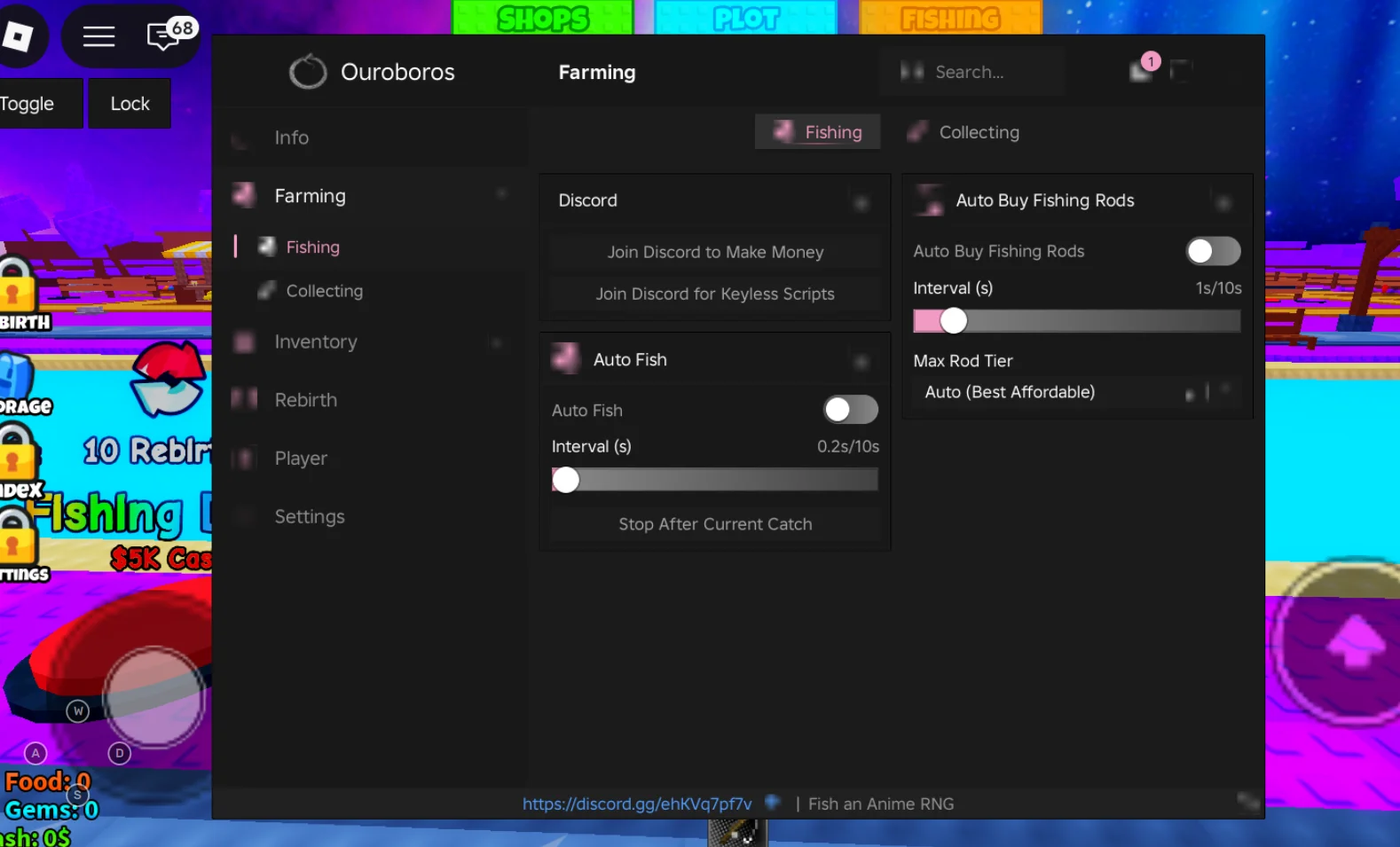 Fish an Anime RNG Script | Ouroboros Hub | No Key, Auto Fish