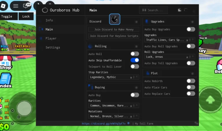 My Toll Farm Script | Ouroboros Hub | No Key, Auto Roll