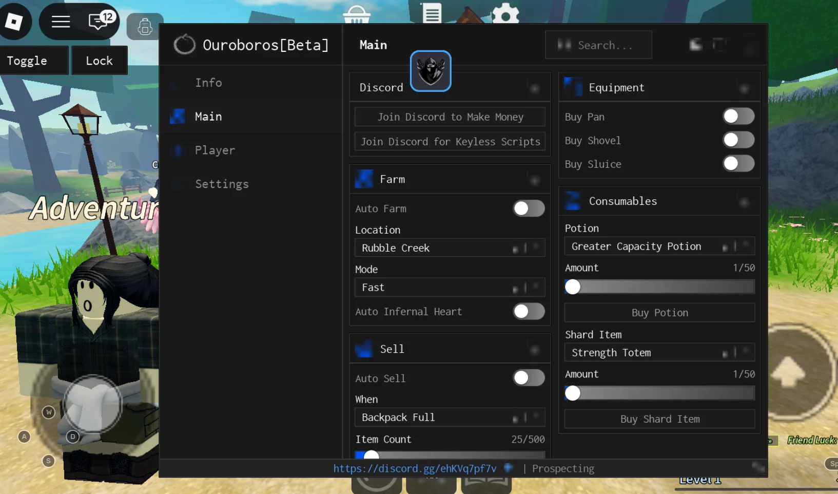 Prospecting Script | Ouroboros Hub | No Key, Auto Farm