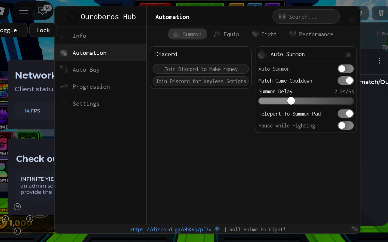 Roll Anime to Fight Script | Ouroboros Hub | No Key, Auto Summon & More