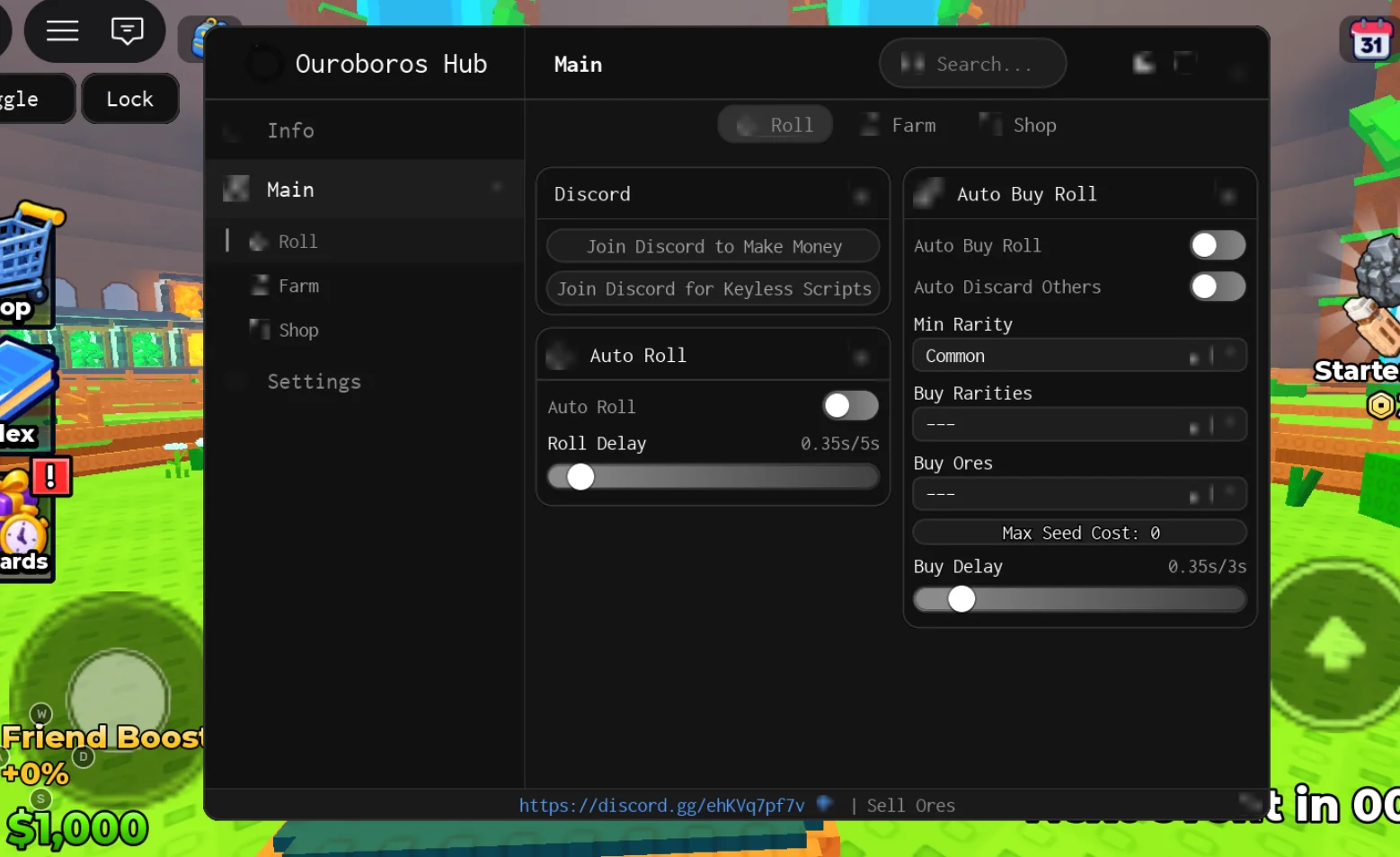 Sell Ores Script | Ouroboros Hub | No Key, Auto Pickup Ores & Sell