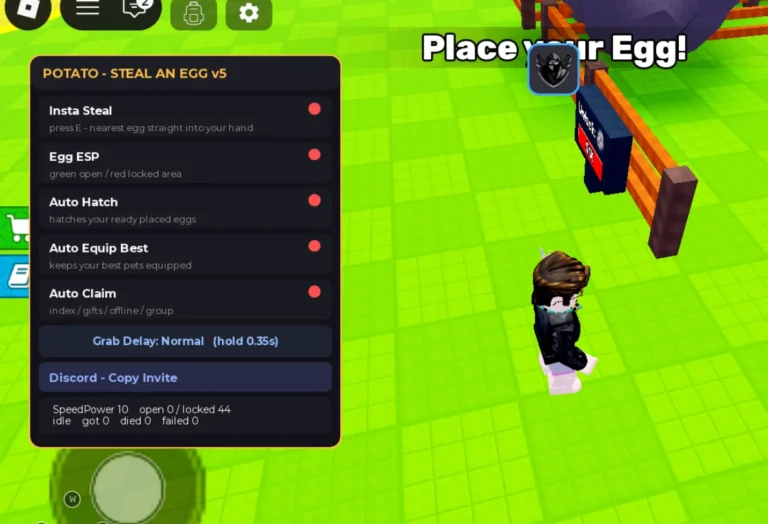 Steal An Egg Script | Potato Hub | No Key, Instant Steal